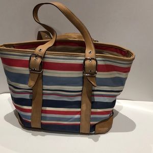 Coach small striped tote
